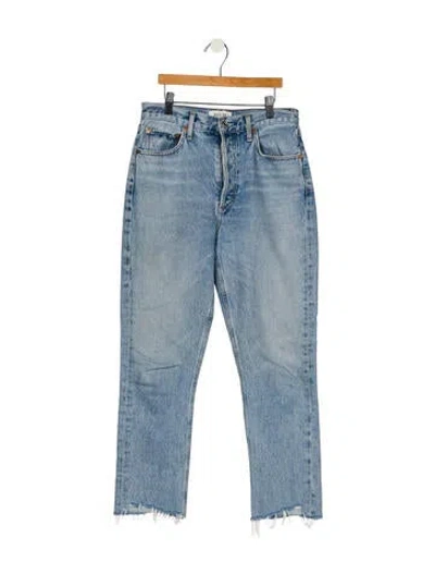 Pre-owned Agolde High-rise Straight Leg Jeans In Blue