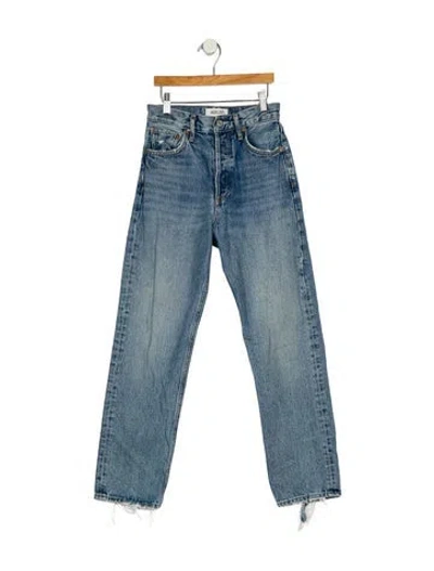 Pre-owned Agolde High-rise Straight Leg Jeans In Blue