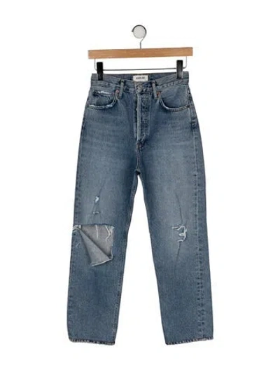 Pre-owned Agolde High-rise Straight Leg Jeans In Blue