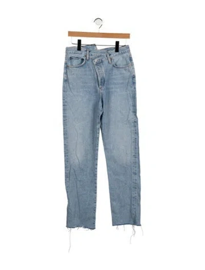 Pre-owned Agolde High-rise Straight Leg Jeans In Blue