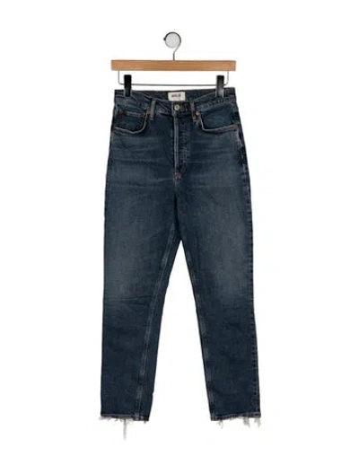 Pre-owned Agolde High-rise Straight Leg Jeans In Blue