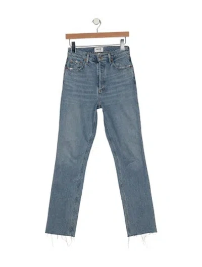 Pre-owned Agolde High-rise Straight Leg Jeans In Blue