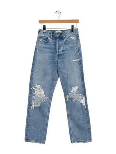 Pre-owned Agolde High-rise Straight Leg Jeans In Blue