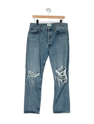 Pre-owned Agolde High-rise Straight Leg Jeans In Blue