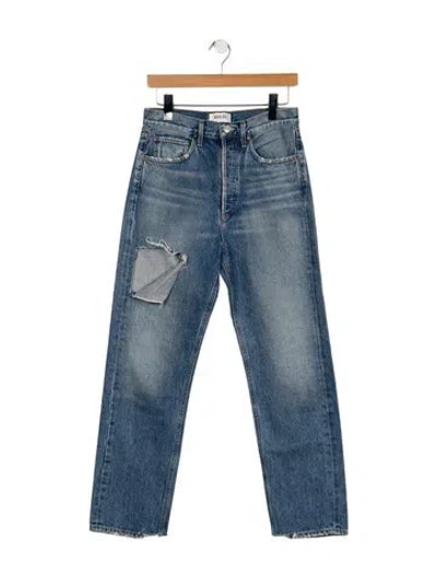 Pre-owned Agolde High-rise Straight Leg Jeans In Blue