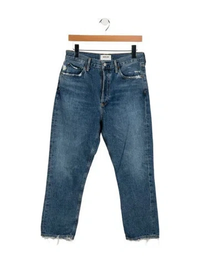 Pre-owned Agolde High-rise Straight Leg Jeans In Blue