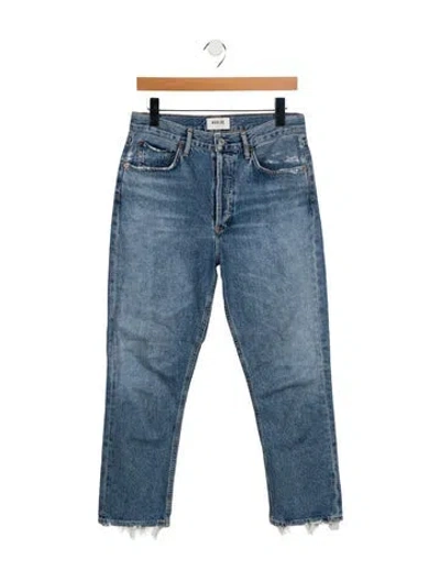 Pre-owned Agolde High-rise Straight Leg Jeans In Blue