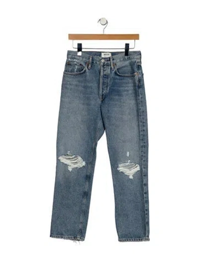 Pre-owned Agolde High-rise Straight Leg Jeans In Blue