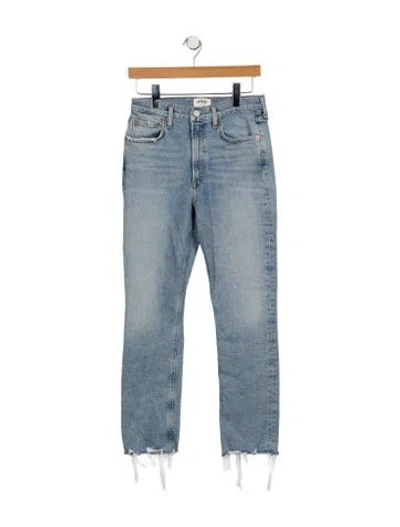 Pre-owned Agolde High-rise Straight Leg Jeans In Blue