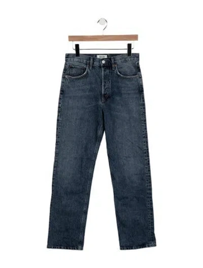 Pre-owned Agolde High-rise Straight Leg Jeans In Blue