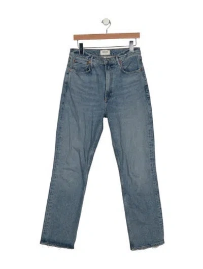 Pre-owned Agolde High-rise Straight Leg Jeans In Blue