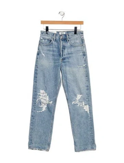 Pre-owned Agolde High-rise Straight Leg Jeans In Blue