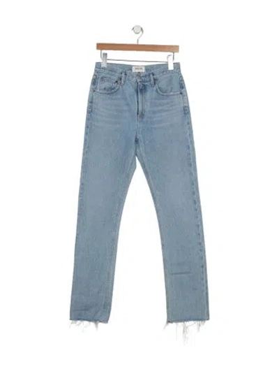 Pre-owned Agolde High-rise Straight Leg Jeans In Blue