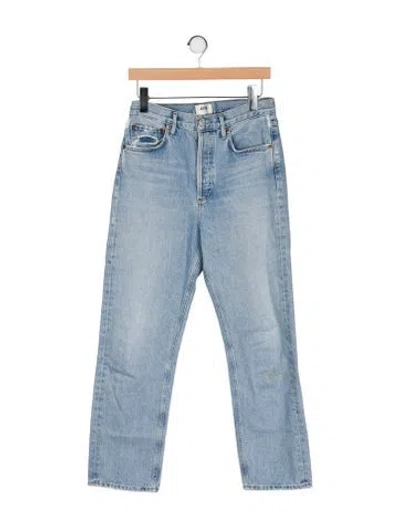 Pre-owned Agolde High-rise Straight Leg Jeans In Blue