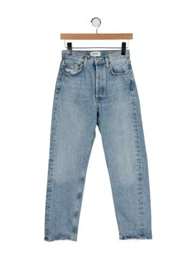 Pre-owned Agolde High-rise Straight Leg Jeans In Blue