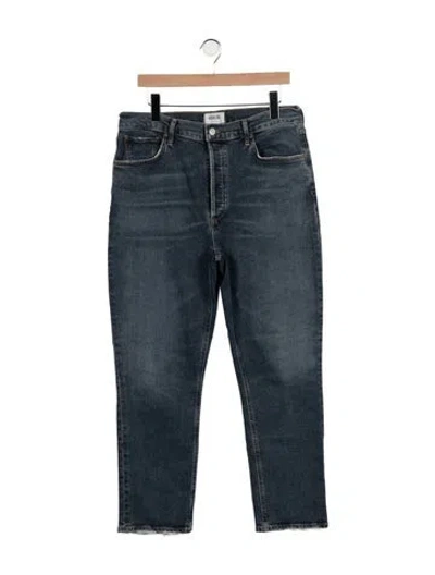 Pre-owned Agolde High-rise Straight Leg Jeans In Blue