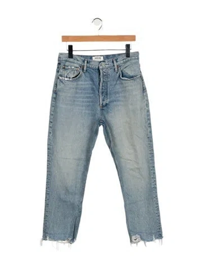 Pre-owned Agolde High-rise Straight Leg Jeans In Blue