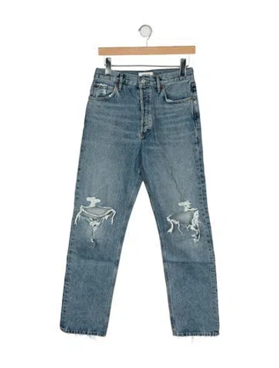 Pre-owned Agolde High-rise Straight Leg Jeans In Blue
