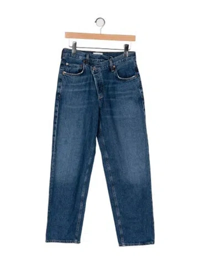 Pre-owned Agolde High-rise Straight Leg Jeans In Blue