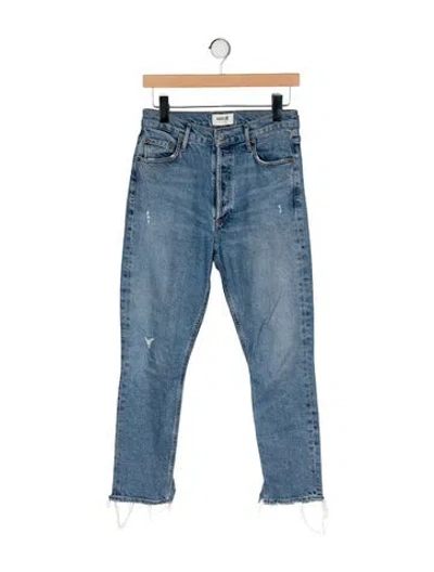 Pre-owned Agolde High-rise Straight Leg Jeans In Blue