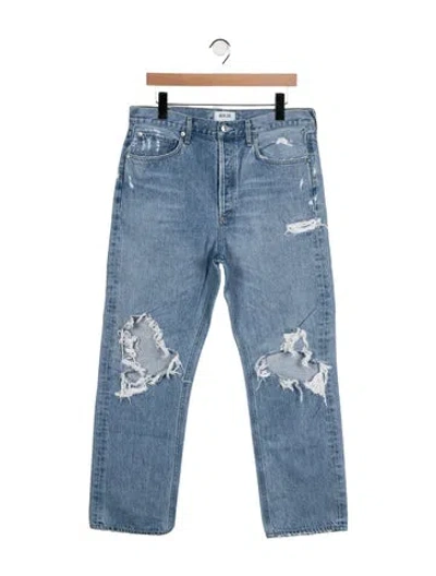 Pre-owned Agolde High-rise Straight Leg Jeans In Blue