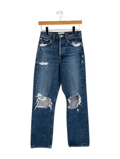 Pre-owned Agolde High-rise Straight Leg Jeans In Blue