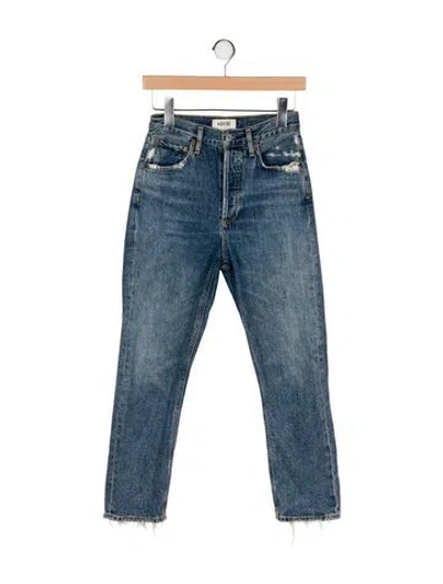 Pre-owned Agolde High-rise Straight Leg Jeans In Blue