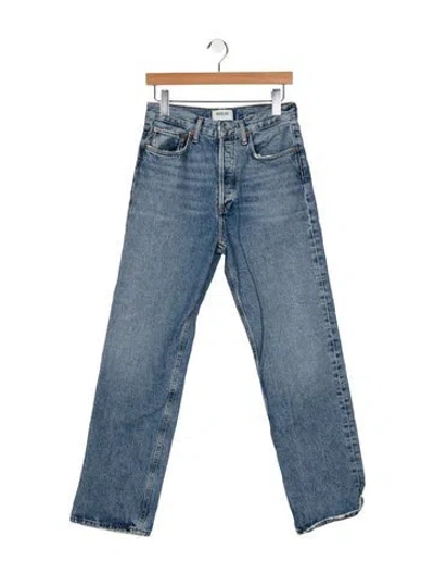 Pre-owned Agolde High-rise Straight Leg Jeans In Blue