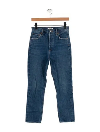 Pre-owned Agolde High-rise Straight Leg Jeans In Blue