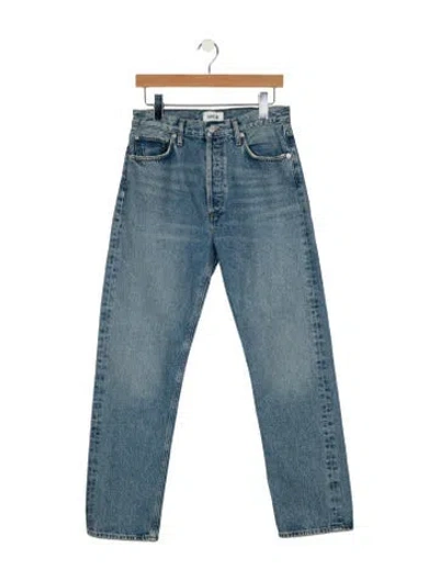 Pre-owned Agolde High-rise Straight Leg Jeans In Blue