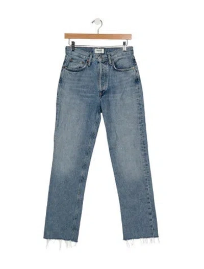 Pre-owned Agolde High-rise Straight Leg Jeans In Blue