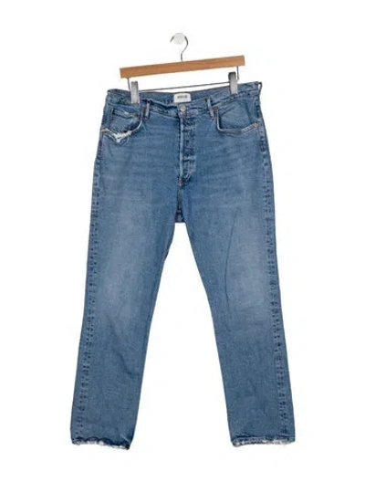 Pre-owned Agolde High-rise Straight Leg Jeans In Blue
