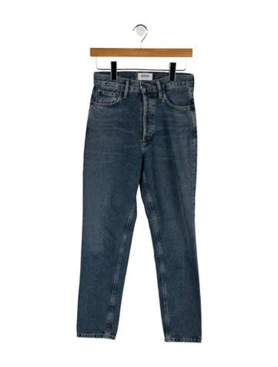 Pre-owned Agolde High-rise Straight Leg Jeans In Blue