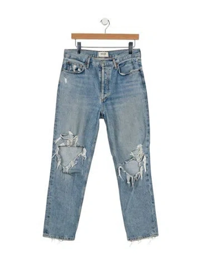 Pre-owned Agolde High-rise Straight Leg Jeans In Blue