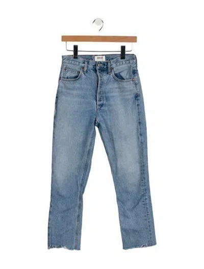 Pre-owned Agolde High-rise Straight Leg Jeans In Blue