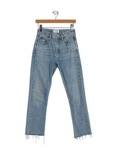 Pre-owned Agolde High-rise Straight Leg Jeans In Blue
