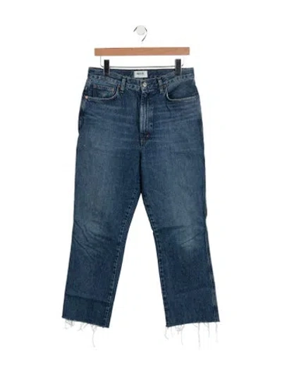 Pre-owned Agolde High-rise Straight Leg Jeans In Blue
