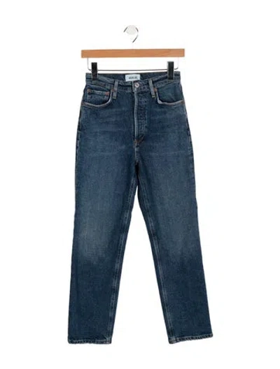 Pre-owned Agolde High-rise Straight Leg Jeans In Blue