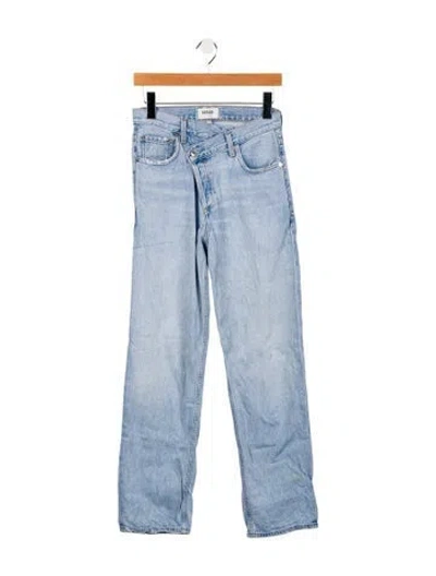 Pre-owned Agolde High-rise Straight Leg Jeans In Blue