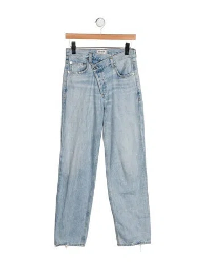 Pre-owned Agolde High-rise Straight Leg Jeans In Blue