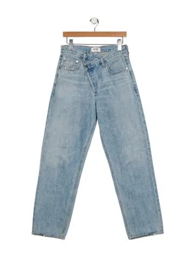 Pre-owned Agolde High-rise Straight Leg Jeans In Blue