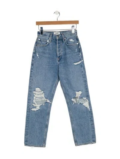 Pre-owned Agolde High-rise Straight Leg Jeans In Blue