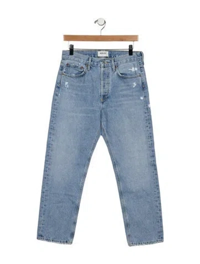 Pre-owned Agolde High-rise Straight Leg Jeans In Blue