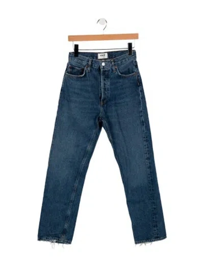 Pre-owned Agolde High-rise Straight Leg Jeans In Blue