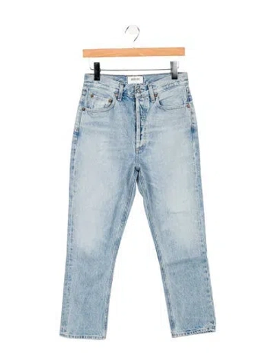Pre-owned Agolde High-rise Straight Leg Jeans In Blue