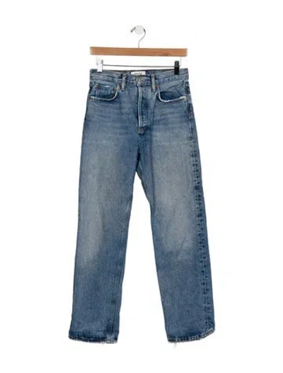 Pre-owned Agolde High-rise Straight Leg Jeans In Blue
