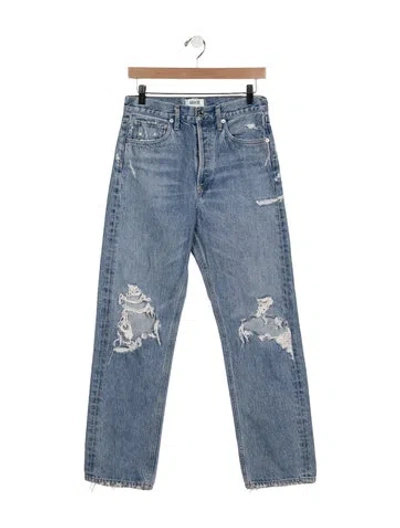 Pre-owned Agolde High-rise Straight Leg Jeans In Blue