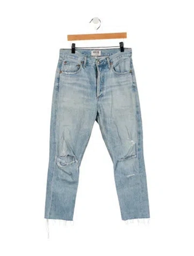 Pre-owned Agolde High-rise Straight Leg Jeans In Blue