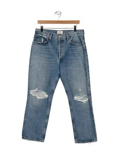 Pre-owned Agolde High-rise Straight Leg Jeans In Blue