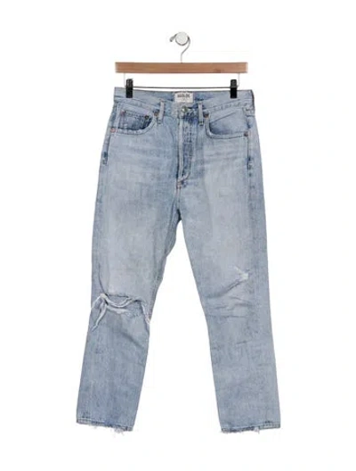 Pre-owned Agolde High-rise Straight Leg Jeans In Blue